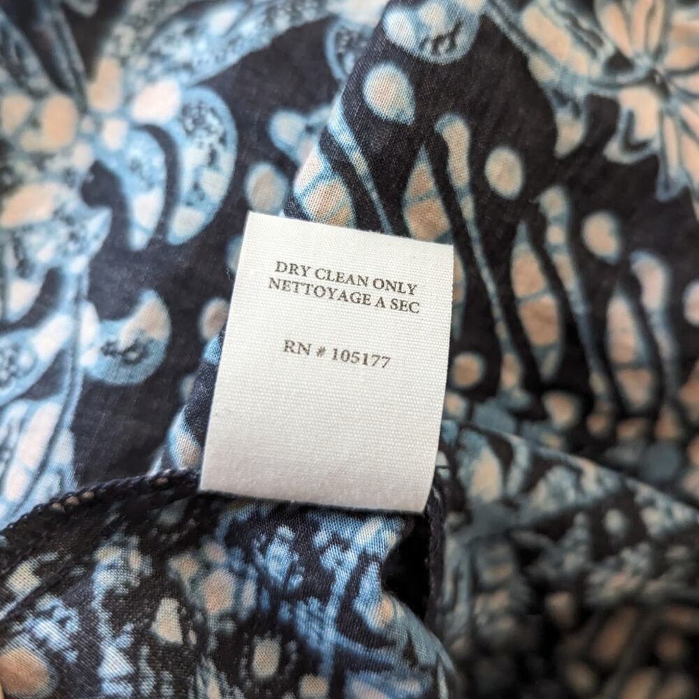 Ulla Johnson Navy Blue and Teal Floral Midi Dress great condition - Picture 8 of 10